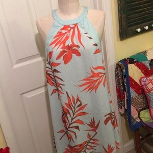 Lulus halter dress with racer back floral size L
